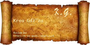 Kres Géza névjegykártya