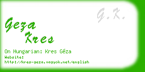 geza kres business card